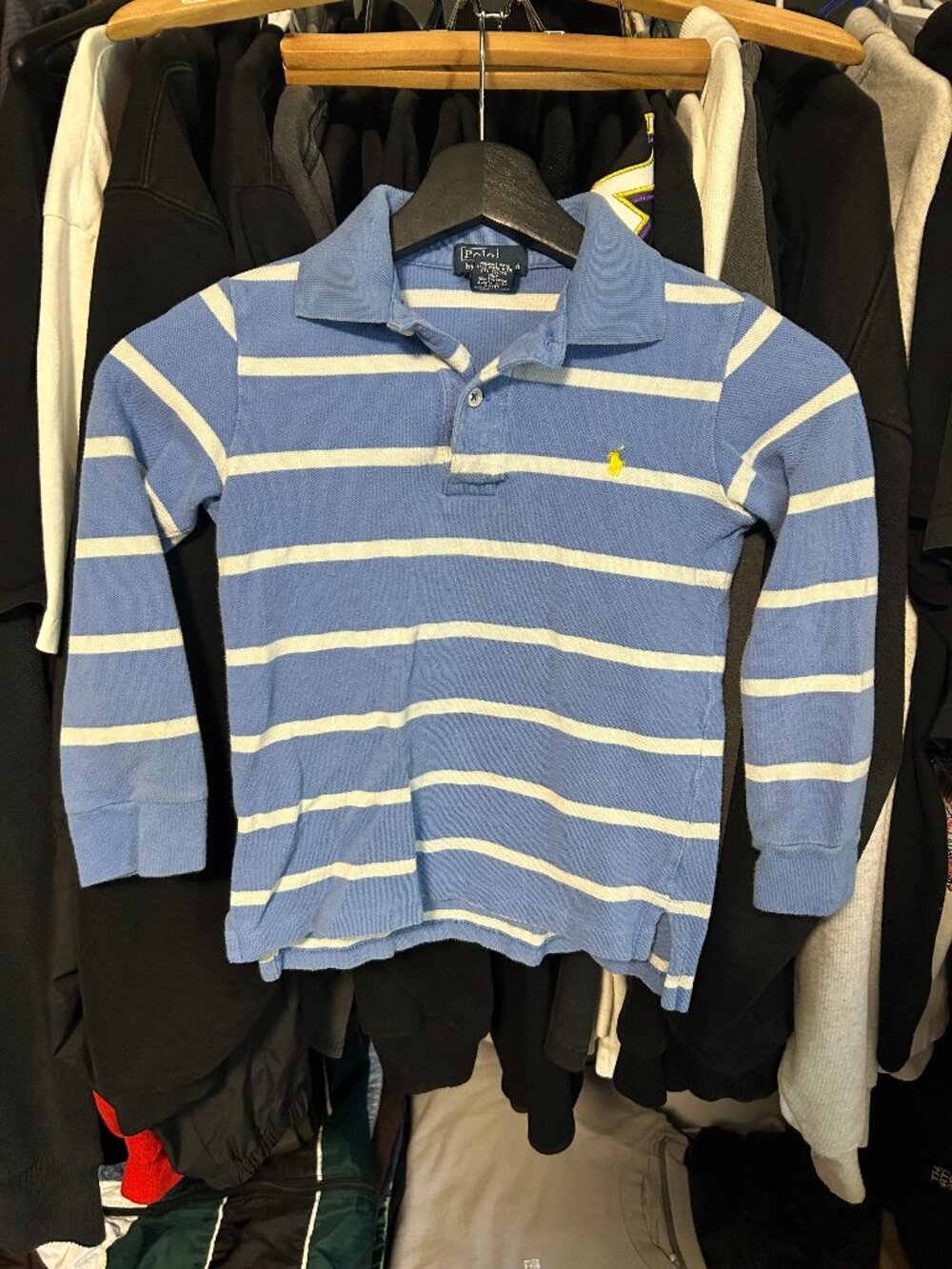 Polo Ralph Lauren Blue and white Kids long sleeve - Size 6, Fit smaller